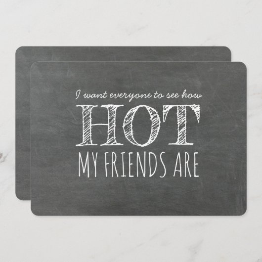 熱おもしろい友の花嫁の提案 招待状 (正面/裏面)