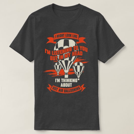 熱おもしろい気球バルーンギフト Tシャツ (デザイン正面)