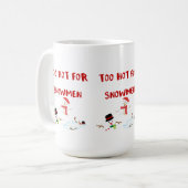 熱おもしろい過ぎて雪だるま コーヒーマグカップ (正面左)