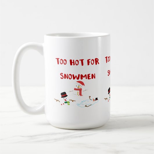 熱おもしろい過ぎて雪だるま コーヒーマグカップ (左)