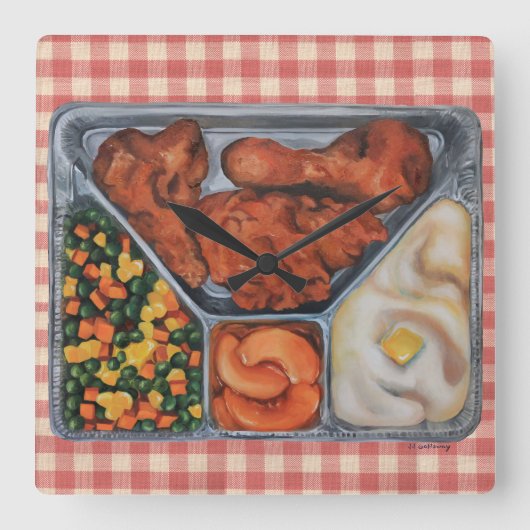 熱およびサーブ! スクエア壁時計 (正面)