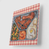 熱およびサーブ! スクエア壁時計 (傾斜)