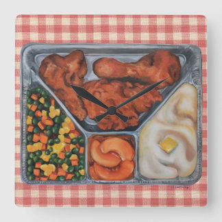 熱およびサーブ! スクエア壁時計