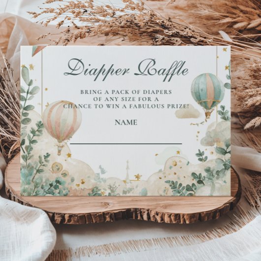 熱お洒落気球おむつラッフル エンクロージャーカード