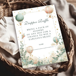 熱お洒落気球おむつラッフル エンクロージャーカード