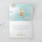 熱お洒落気球かわいい動物誕生日 サンキューカード (内部)