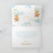 熱お洒落気球かわいい動物誕生日 サンキューカード (内部)