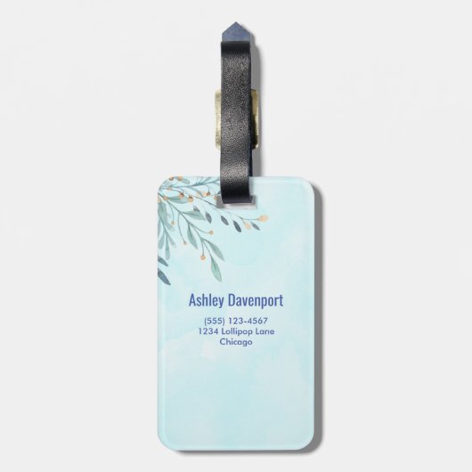 熱お洒落気球に乗るバニーカスタム ラゲッジタグ (裏面縦)