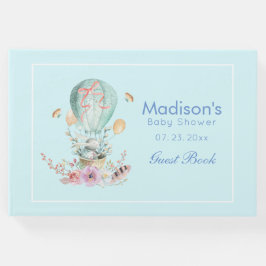熱お洒落気球に乗るバニーベビー ゲストブック