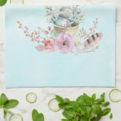 熱お洒落気球に乗るバニー キッチンタオル (折り畳み)