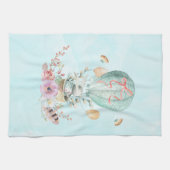 熱お洒落気球に乗るバニー キッチンタオル (横)