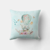 熱お洒落気球に乗るバニー クッション (裏面)
