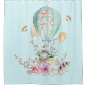 熱お洒落気球に乗るバニー シャワーカーテン (正面)