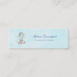 熱お洒落気球に乗るバニー スキニー名刺