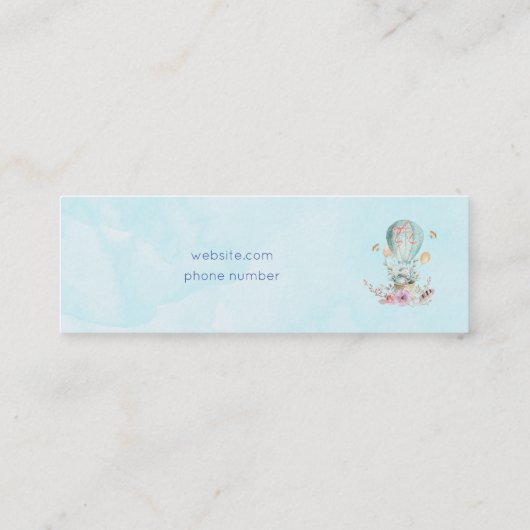 熱お洒落気球に乗るバニー スキニー名刺 (裏面)