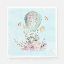 熱お洒落気球に乗るバニー スタンダードランチョンナプキン