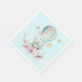 熱お洒落気球に乗るバニー スタンダードランチョンナプキン (角)