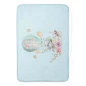 熱お洒落気球に乗るバニー バスマット (正面縦)