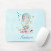 熱お洒落気球に乗るバニー マウスパッド (マウス)