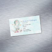 熱お洒落気球に乗るバニー マグネット名刺 (インサイチュ)