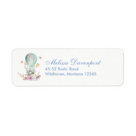 熱お洒落気球に乗るバニー ラベル