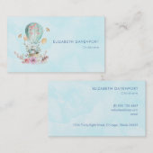 熱お洒落気球に乗るバニー 名刺 (正面/裏面)