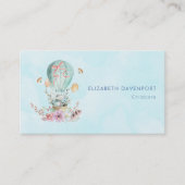 熱お洒落気球に乗るバニー 名刺 (正面)