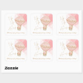 熱お洒落気球を上げ赤ん遠くにだシャワー スクエアシール (シート)