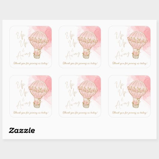 熱お洒落気球を上げ赤ん遠くにだシャワー スクエアシール (シート)