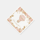 熱お洒落気球ガールベビーシャワー スタンダードカクテルナプキン (角)