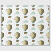 熱お洒落気球ニュートラル赤ちゃんシャワー ラッピングペーパー (フラット)