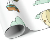 熱お洒落気球ニュートラル赤ちゃんシャワー ラッピングペーパー (ロールコーナー)