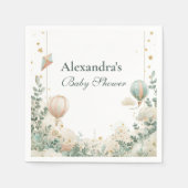 熱お洒落気球ベビーシャワー スタンダードカクテルナプキン (正面)