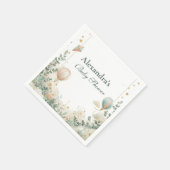 熱お洒落気球ベビーシャワー スタンダードカクテルナプキン (角)