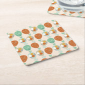 熱お洒落気球 スクエアペーパーコースター (アングル)