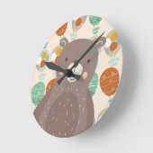 熱お洒落気球 ラウンド壁時計 (傾斜)