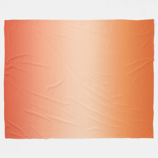 熱かわいらしグラデーション夏オレンジ&アプリコットグラデーション フリースブランケット (正面(横))