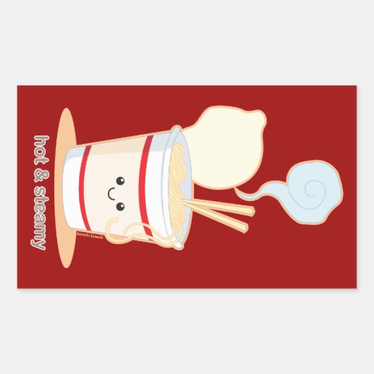 熱くて蒸し暑い 長方形シール (正面)