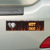 熱くシックな火および赤い大理石の中心 バンパーステッカー (車上)