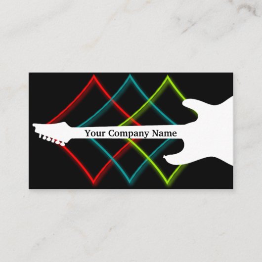熱くポップ・アートのな色のギタービジネス 名刺 (正面)