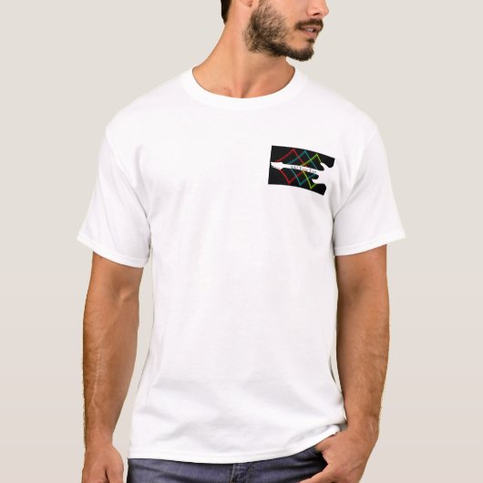 熱くポップ・アートのな色のギタービジネス Tシャツ (正面)