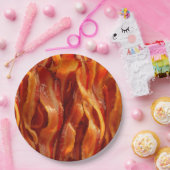 熱く焼けるように暑くおいしく塩辛いベーコンの質 ペーパープレート (パーティー)