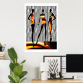 熱く燃えるアフリカの女性ファッション ポスター (ホームオフィス)