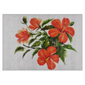 熱く赤いハイビスカス カッティングボード (正面)