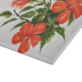 熱く赤いハイビスカス カッティングボード (角)