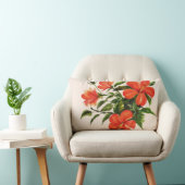 熱く赤いハイビスカス ランバークッション (椅子)