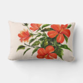 熱く赤いハイビスカス ランバークッション (裏面)