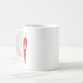 熱く、ぴりっとする赤いチリペッパー コーヒーマグカップ (正面左)