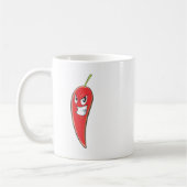 熱く、ぴりっとする赤いチリペッパー コーヒーマグカップ (左)
