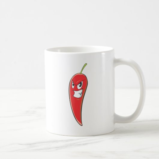 熱く、ぴりっとする赤いチリペッパー コーヒーマグカップ (右)